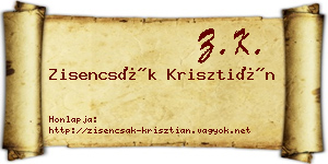 Zisencsák Krisztián névjegykártya
