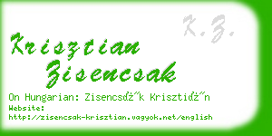 krisztian zisencsak business card